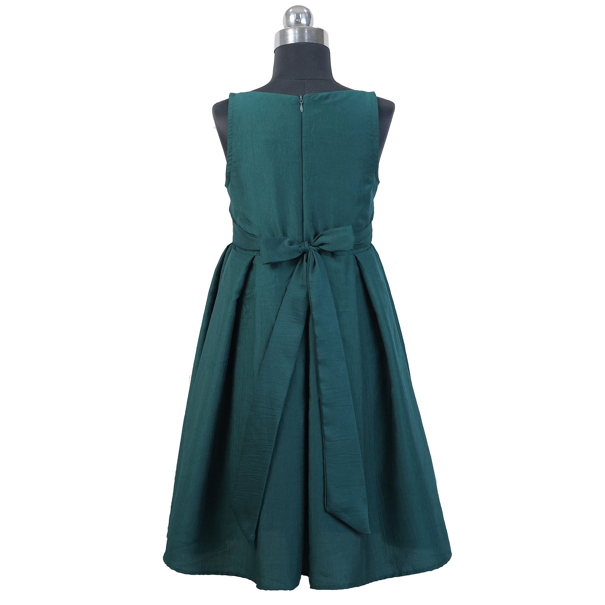 Chic / Beautiful Dark Green Sash Sequins Birthday Flower Girl Dresses Ball  Gown 2021 Satin Scoop Neck